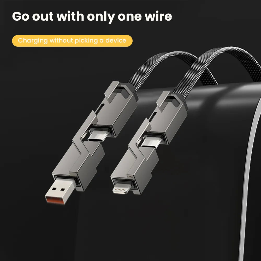 4 In 1 100W USB Type C Cable Fast Charging For Samsung Xiaomi Huawei Oneplus USB C To Lighting Cable For iPhone 14 13 12 Pro Max