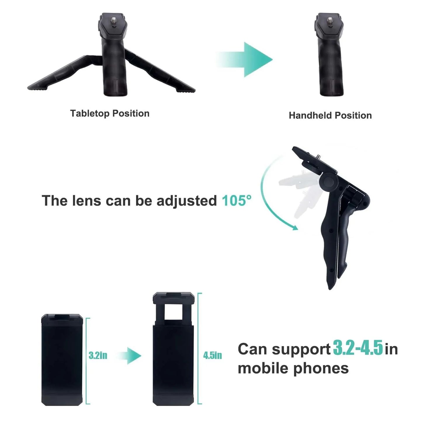 Kit for iPhone Android with Tripod Mini Microphone Starter Vlog kit for TikTok Live Stream Video YouTube