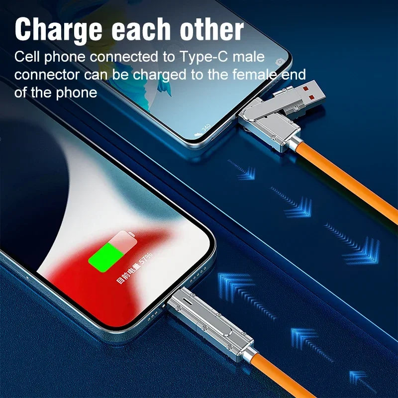 4in1 USB C Lightning Cable 120W PD Fast Charging Data Wire 5A Metal USB Multi Charging Cord For iPhone 15 Samsung Xiaomi