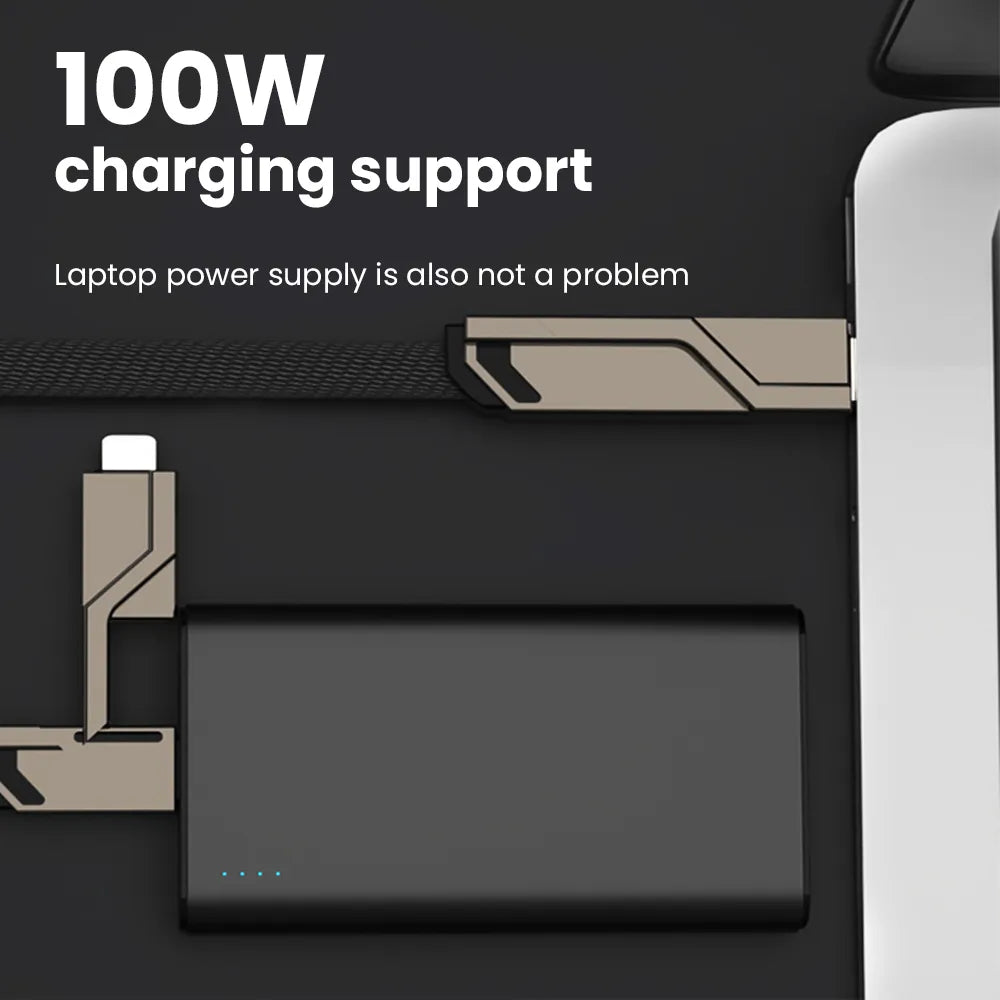 4 In 1 100W USB Type C Cable Fast Charging For Samsung Xiaomi Huawei Oneplus USB C To Lighting Cable For iPhone 14 13 12 Pro Max